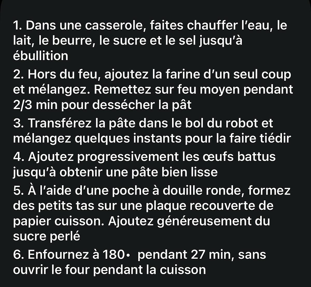 recette Chouquettes