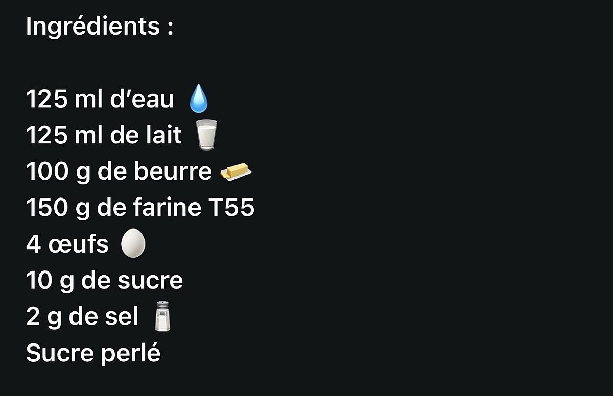 recette Chouquettes