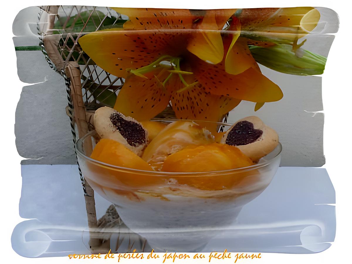 recette verrine de perle du japon au pèche jaune