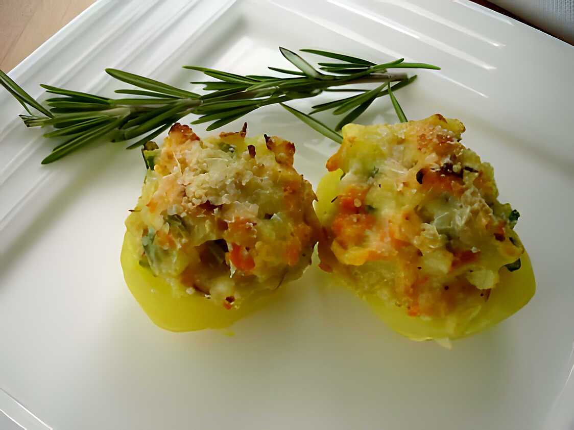 Recette d'Originale pomme de terre et ses petits Légumes au fromage