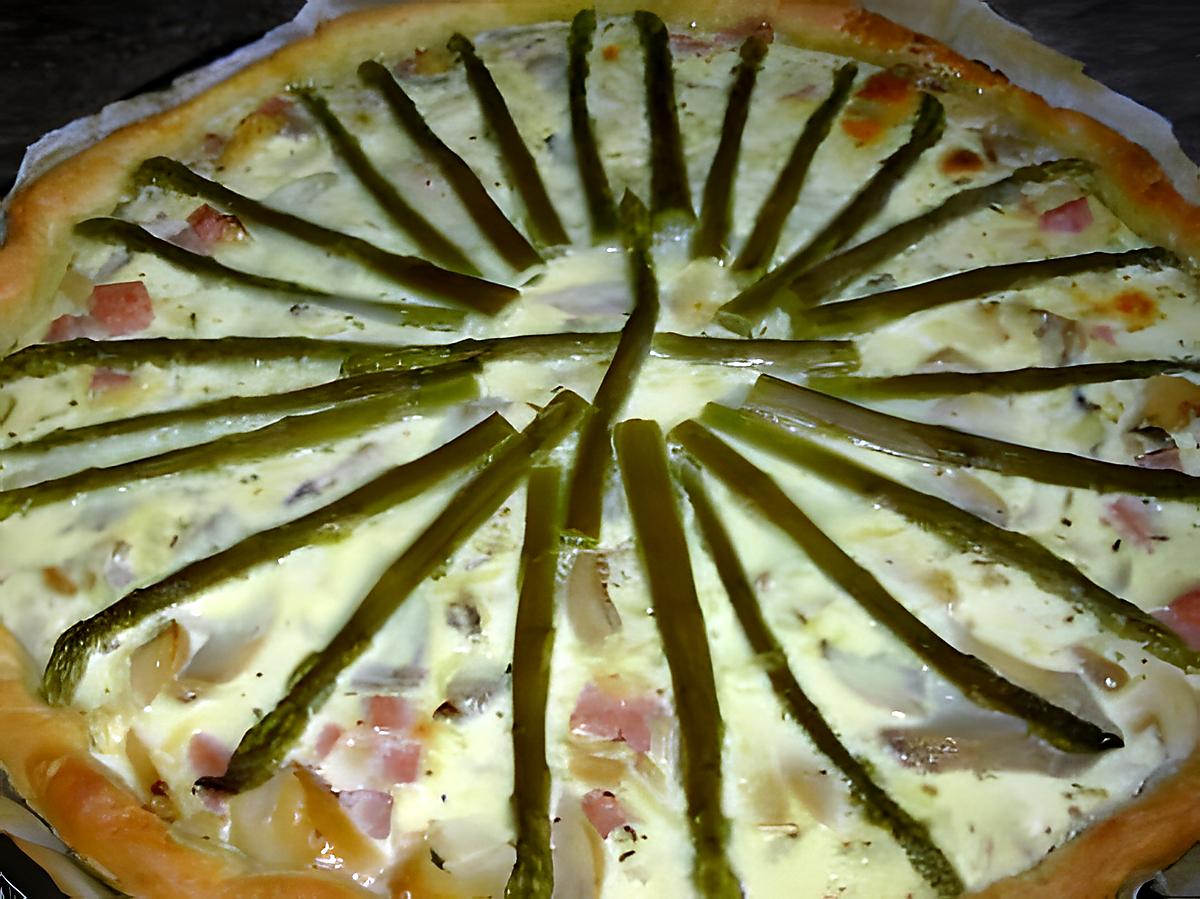 recette Duo de jambon et asperges en tarte minute