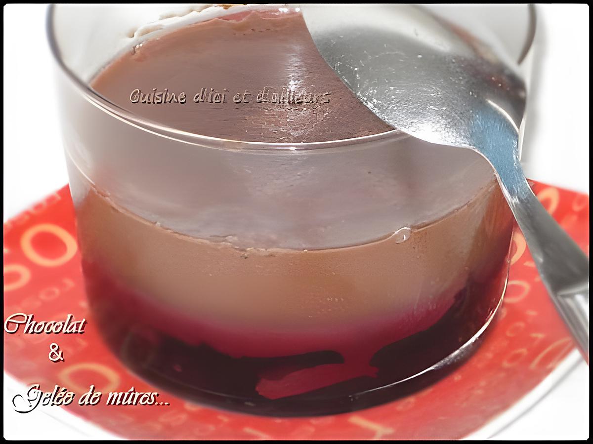 recette Flan chocolat express sur gelée de mûres