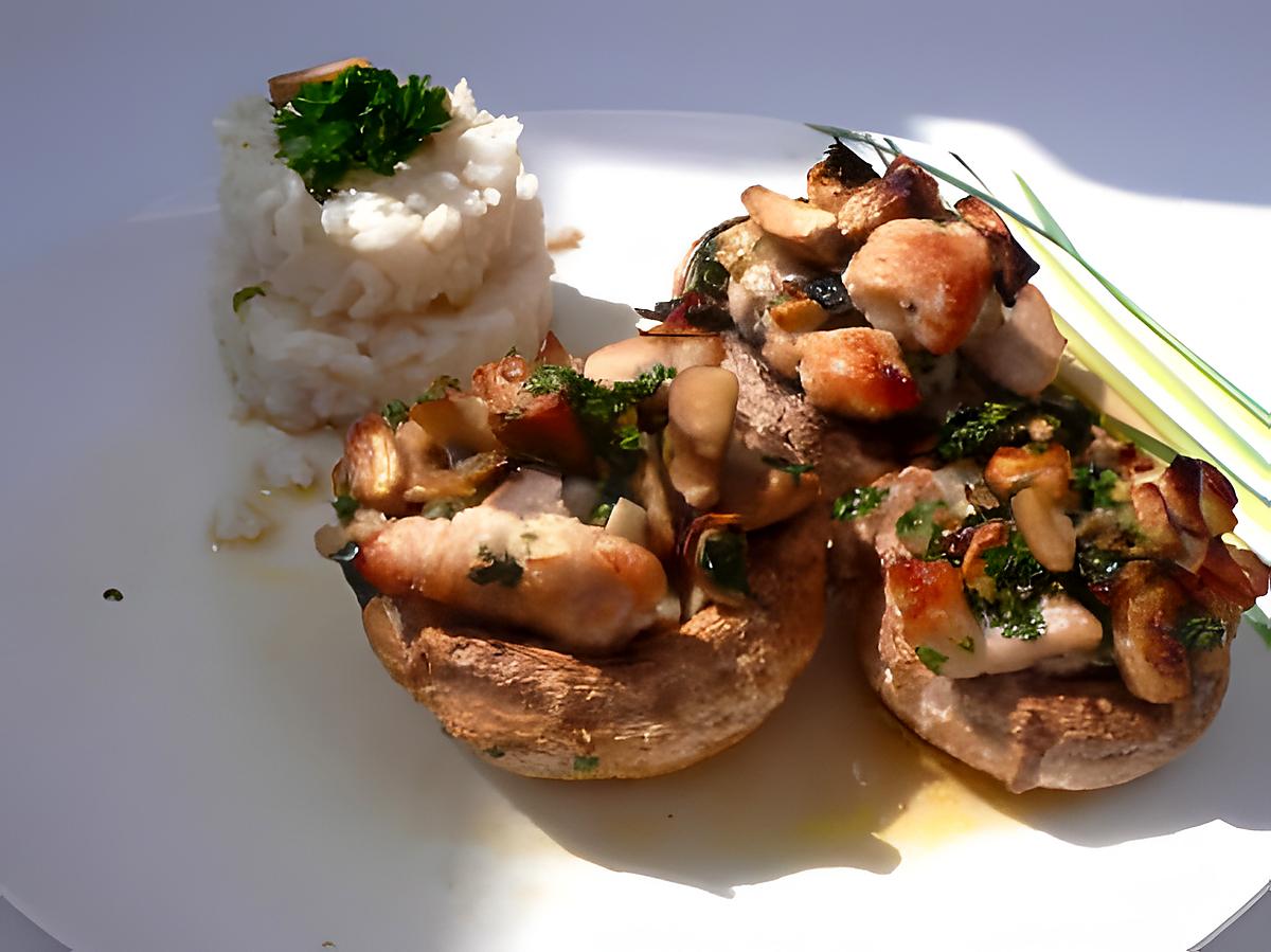 recette chapeaux de champignons,et ses filets de poulets