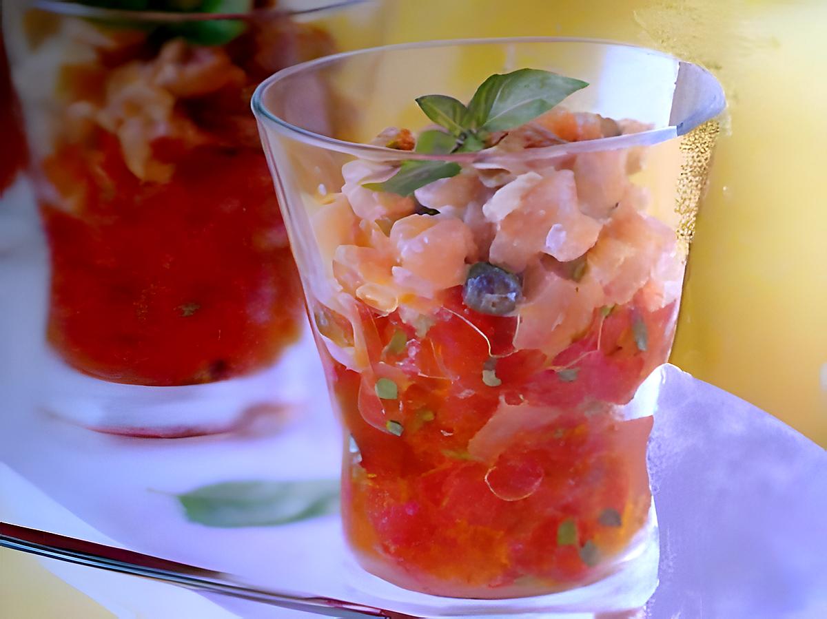 recette Verrines tartare de thon /tomates