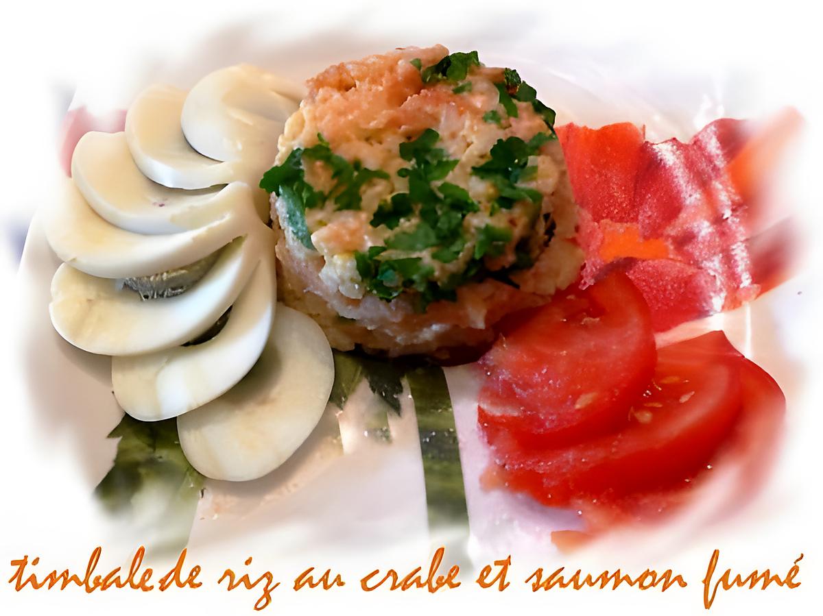 recette timbale de riz au crabe et saumon fumé