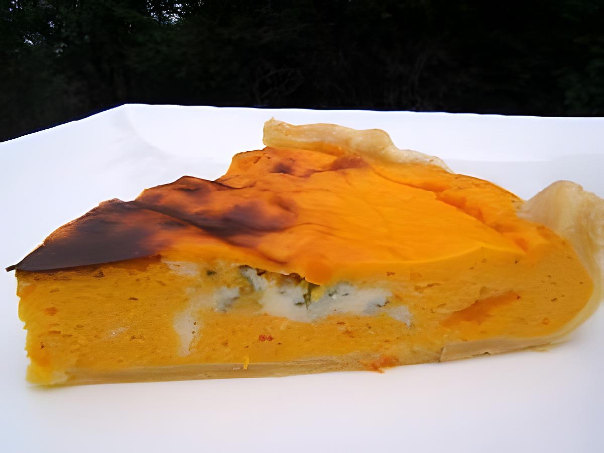 recette Tarte au potiron , carottes et bleu d'Auvergne