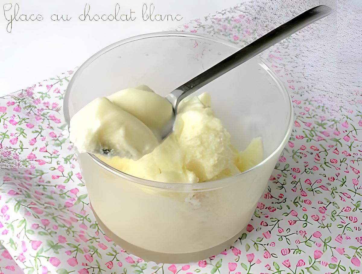 recette Glace au Chocolat Blanc (sans oeufs, sans sucres ajoutés)