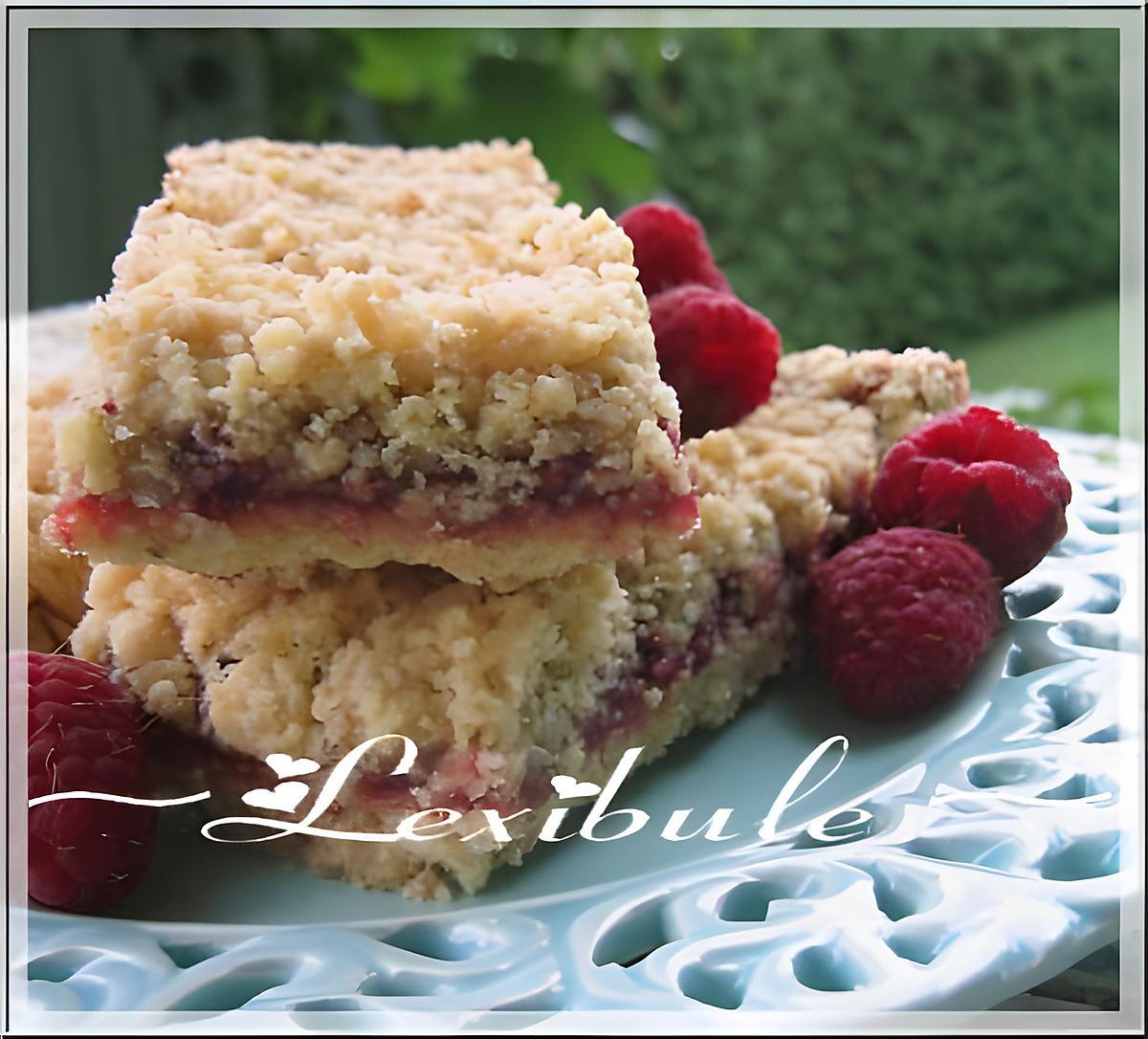 recette Barres à l'avoine et aux framboises de GinPat