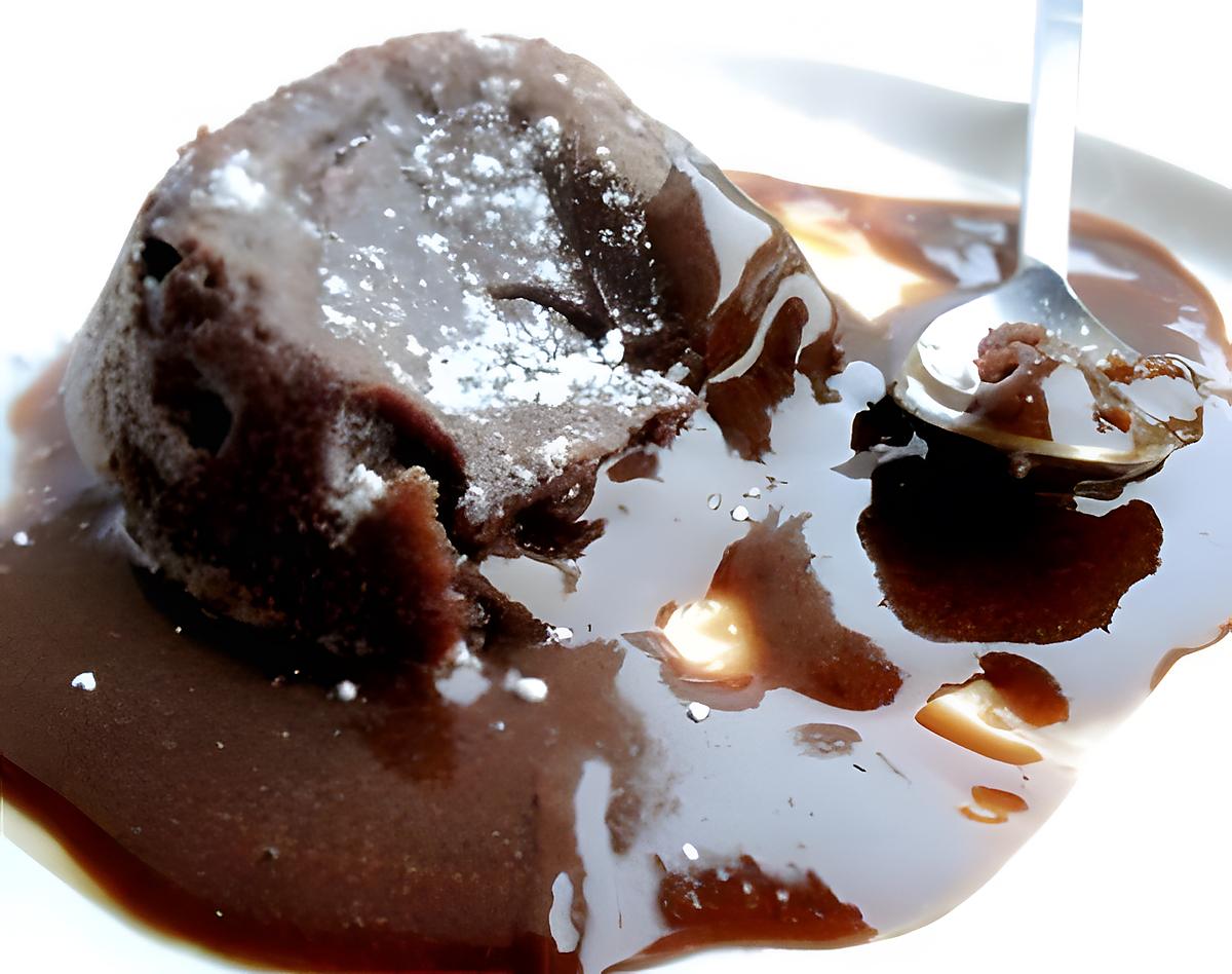 recette Coulant au Chocolat au Lait Caramel & Coeur Confiture de lait