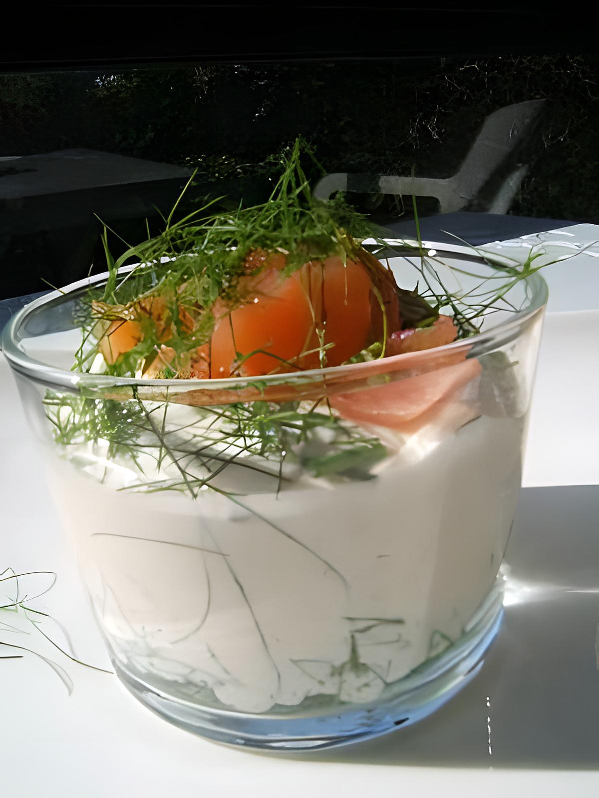 recette Verrine de saumon fumé au raifort et ricotta