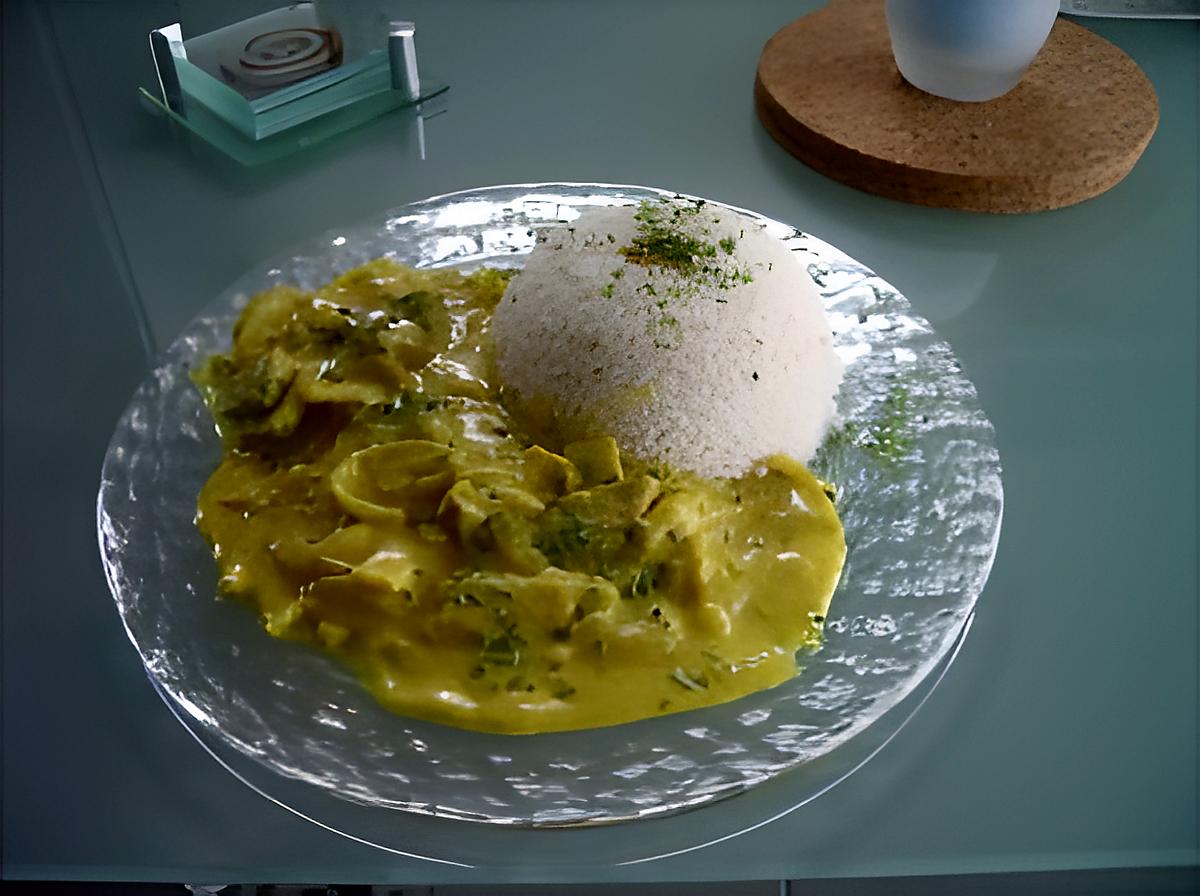 recette Emincé de poulet ou porc au curry.