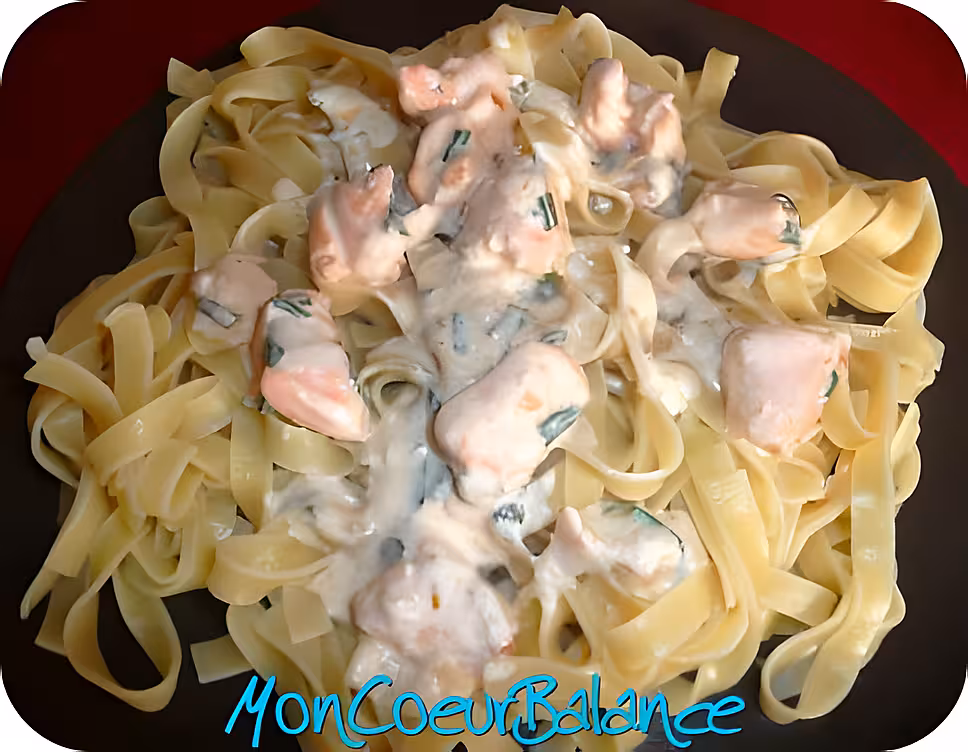 recette Tagliatelles au saumon (weight watchers propoints)
