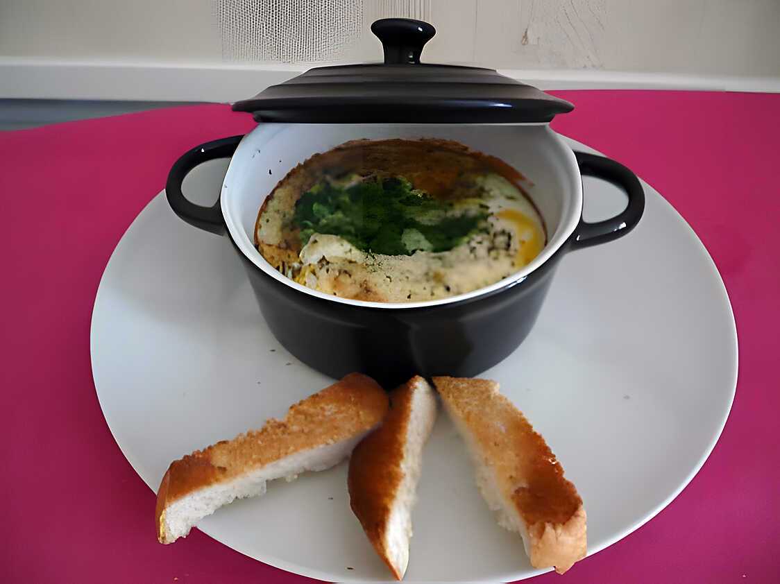 Oeufs cocotte épinards/raclette Richemont