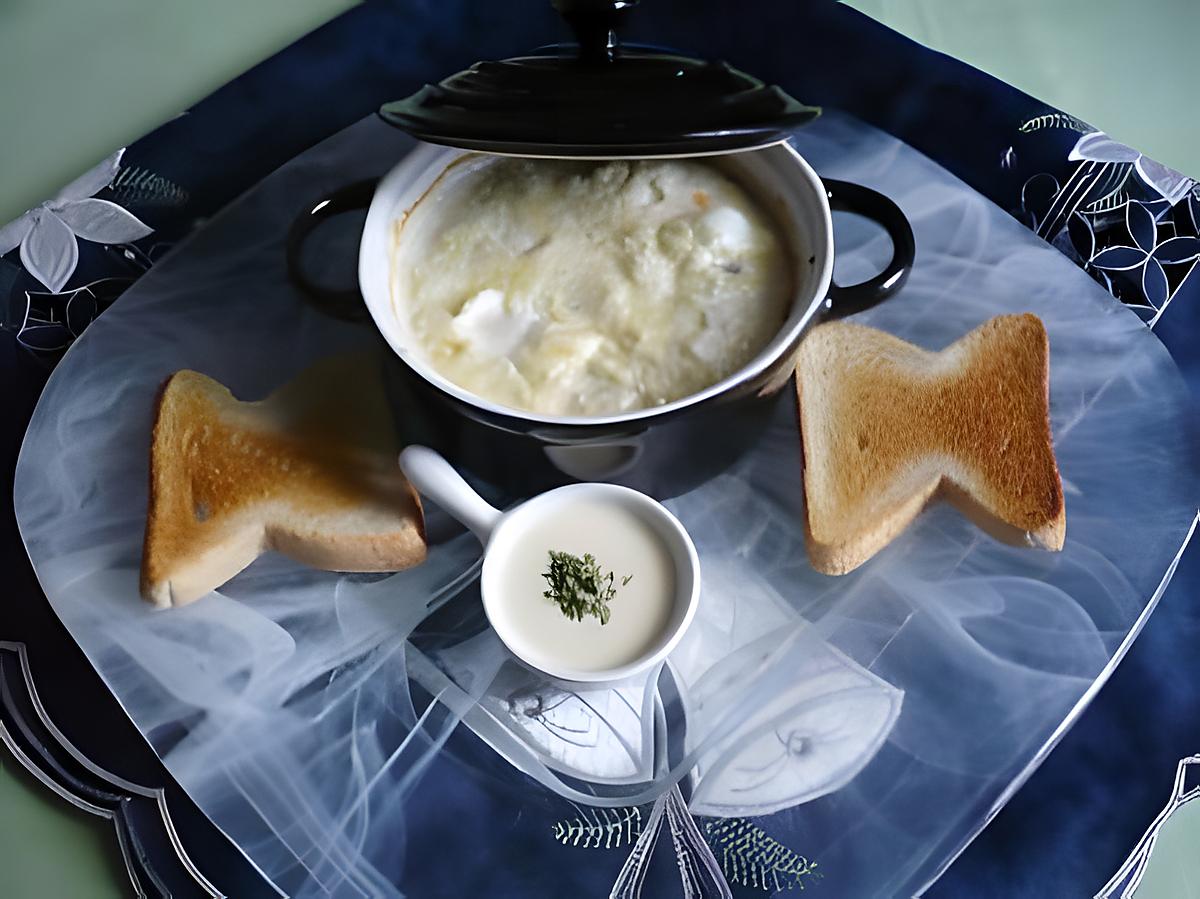 recette Oeufs cocotte raclette/bleu