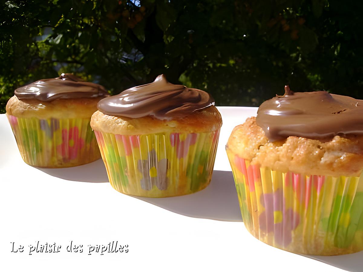 recette ~Muffins aux bananes et au coeur de Nutella~  