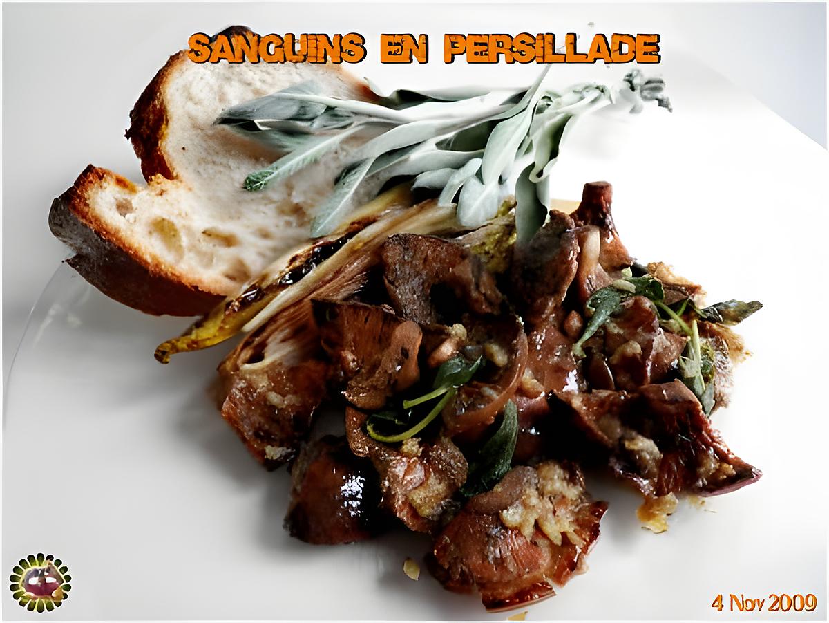 recette Sanguins en Persillade