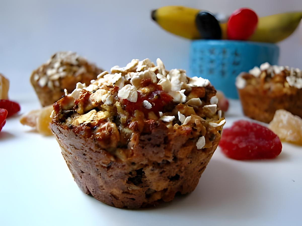 recette MUFFINS ENERGIE : fraises, bananes et gingembre