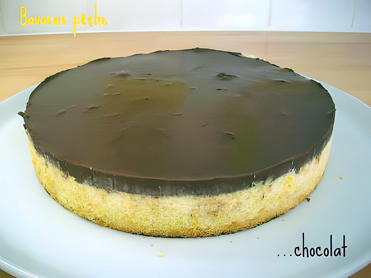 recette Bavarois pêche-chocolat