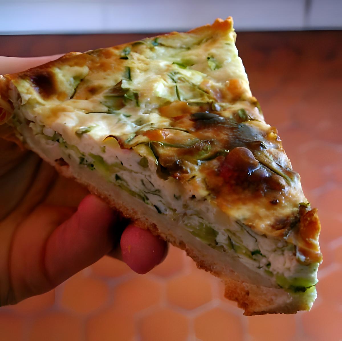 recette TARTE AUX RAVIOLES ET COURGETTES