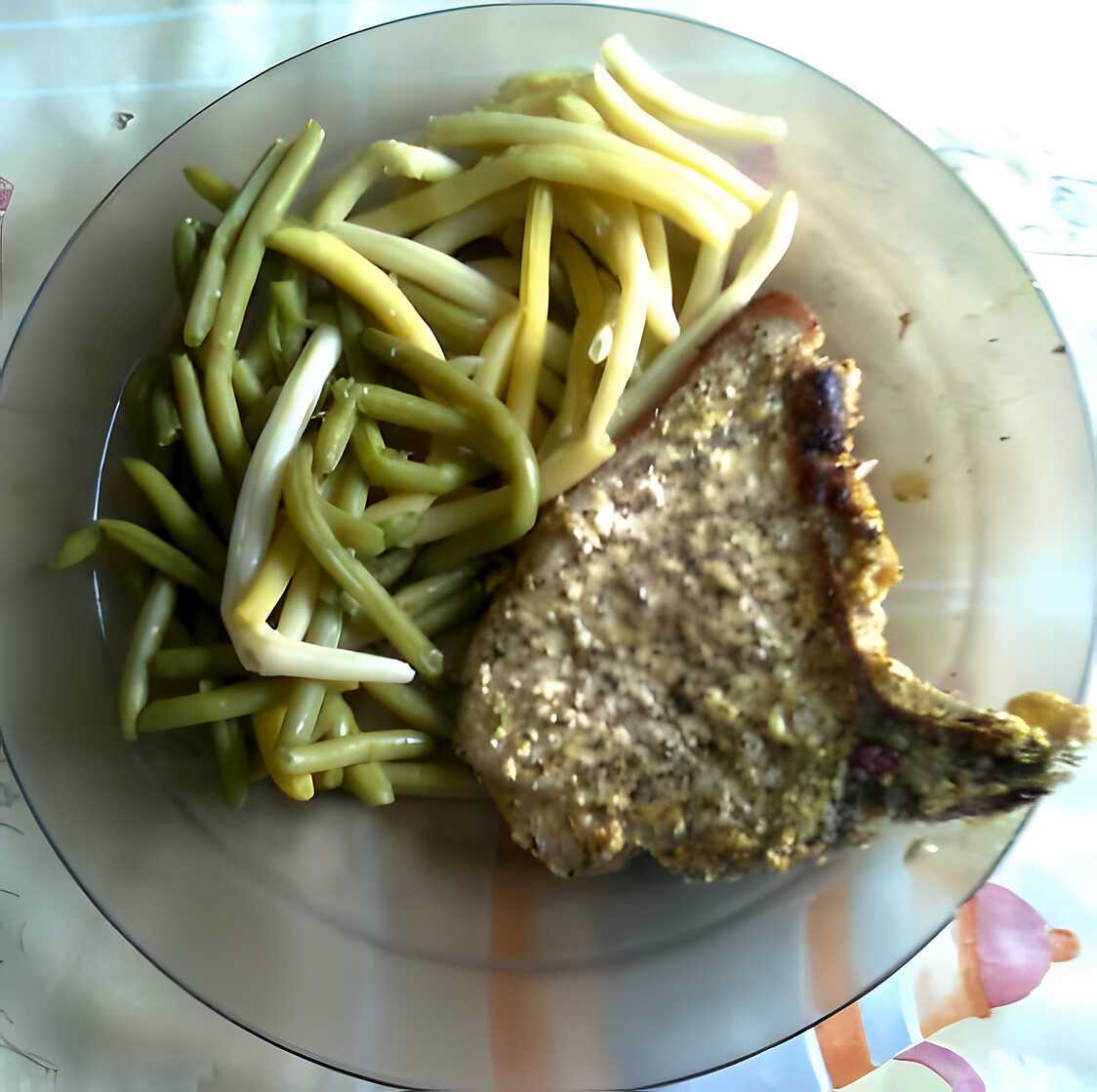 Recette de COTES DE PORC A LA MOUTARDE ET BASILIC