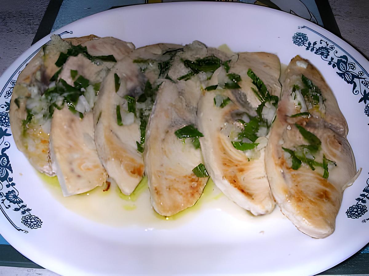 recette Plancha d'espadon à l'ail, citron et menthe