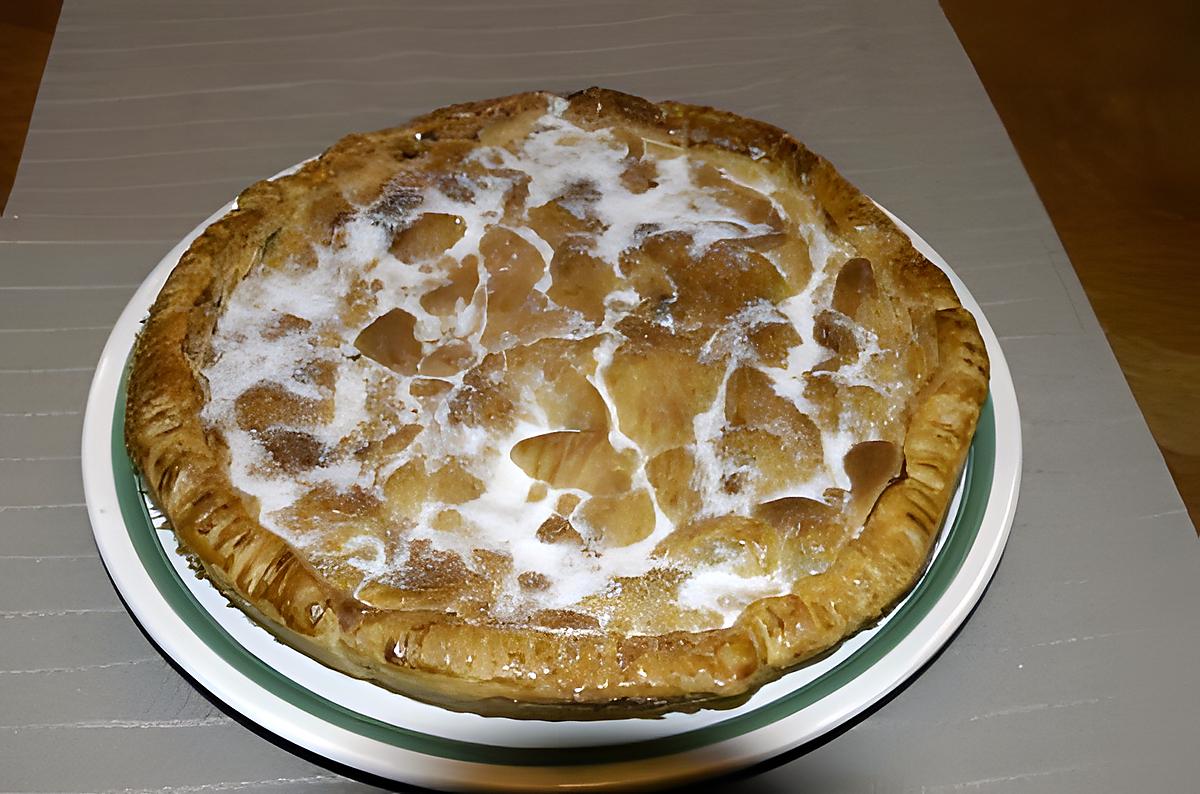 recette tarte aux pommes et aux raisins  ( test d'une recette de maria )
