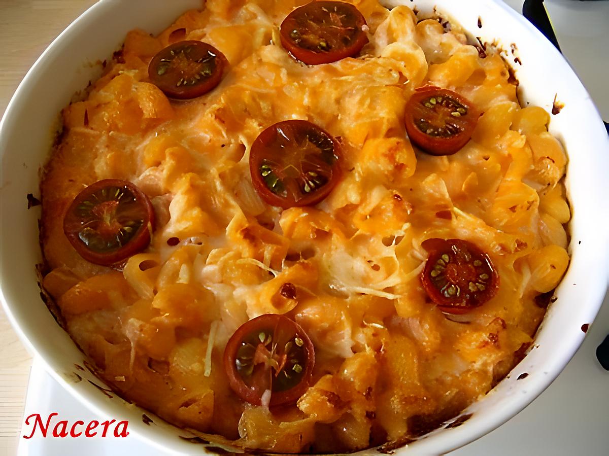 recette GRATIN DE PÂTES À LA TOMATE