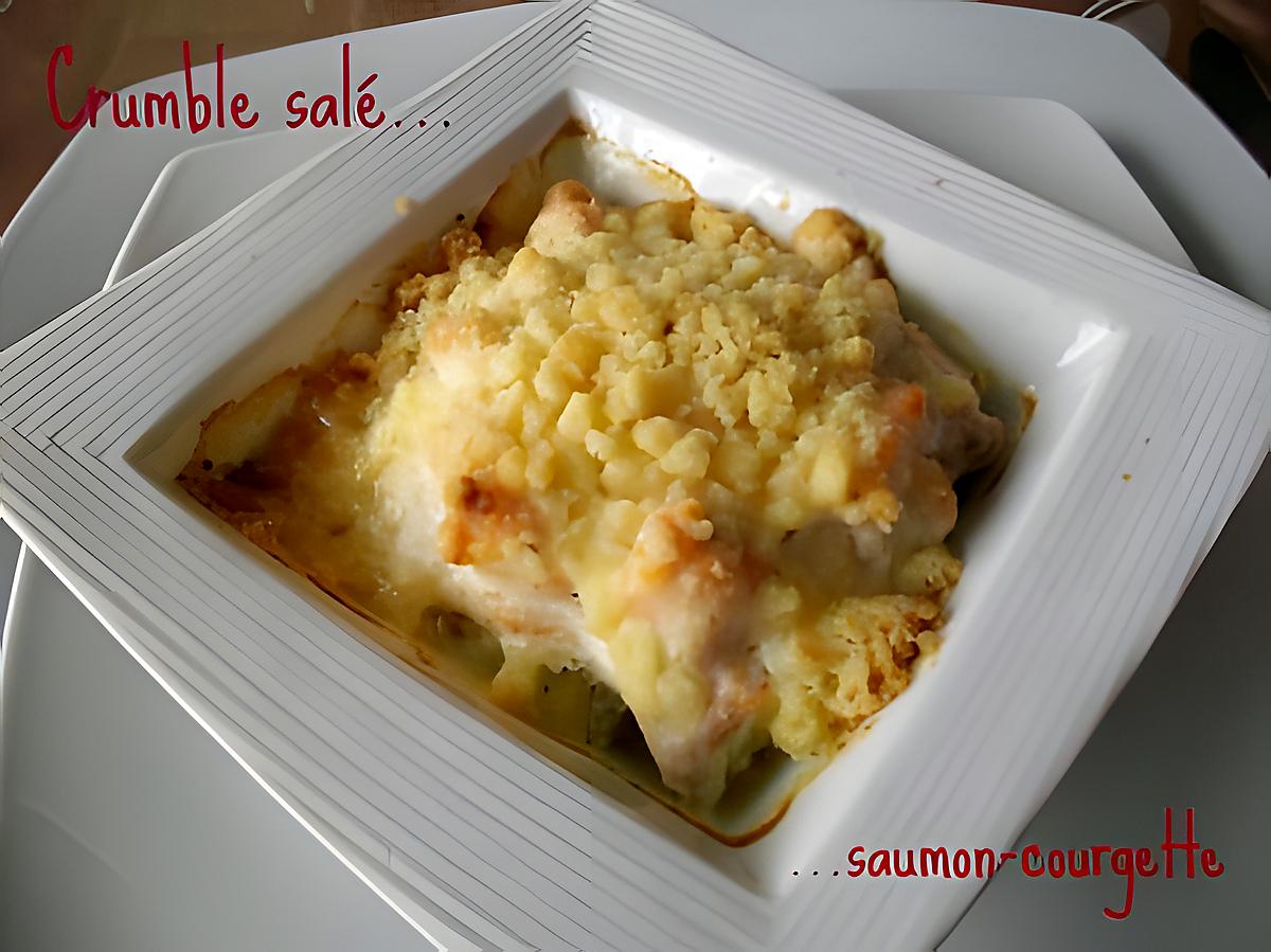 recette Crumble salé saumon-courgette