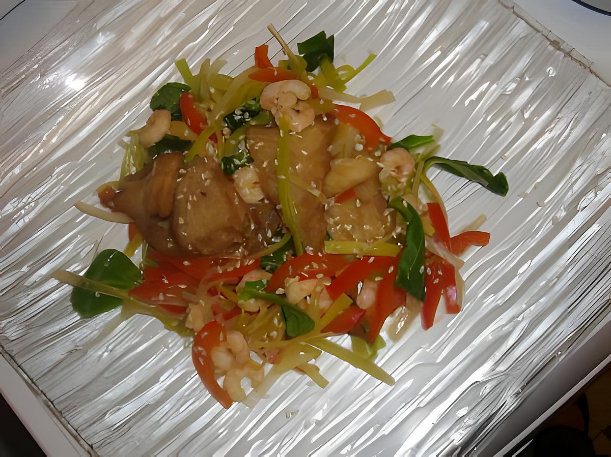 recette Sauté de poisson crevettes et légumes