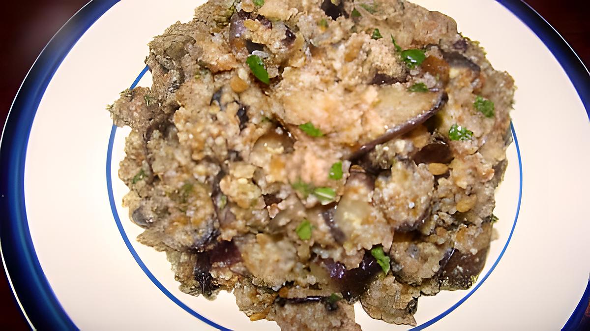 recette Burgul aux aubergines et aux herbes