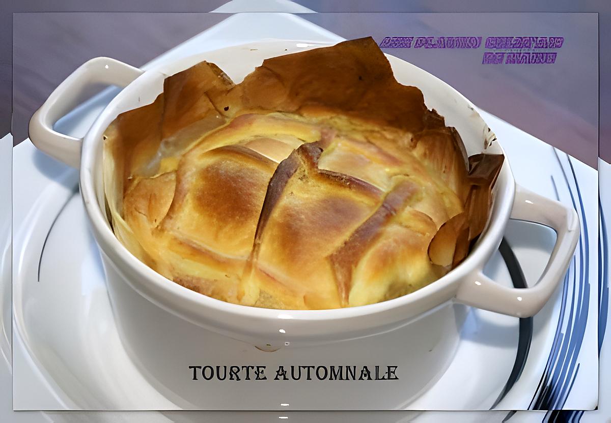 recette TOURTE AUTOMNALE AUX PLEUROTES, VESSES DE LOUP PERLÉES, CHÂTAIGNES ET CANARD