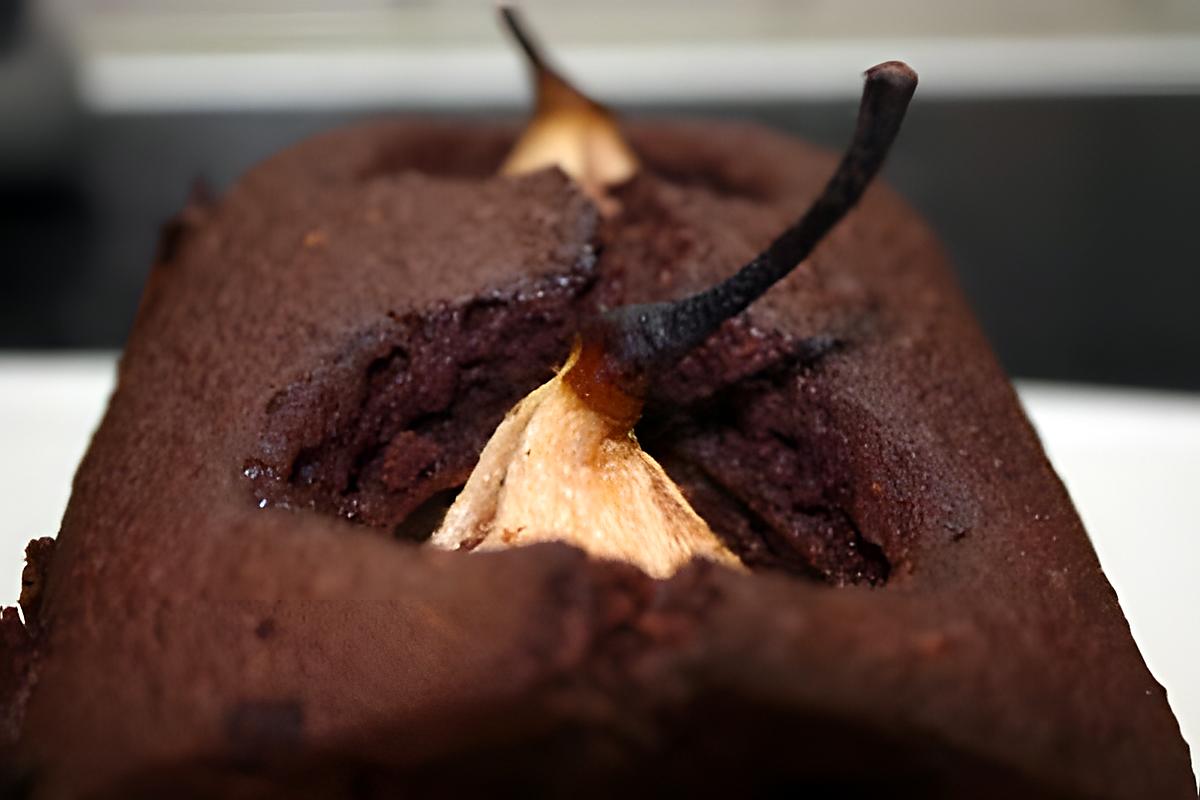 recette Cake au chocolat et aux poires entières