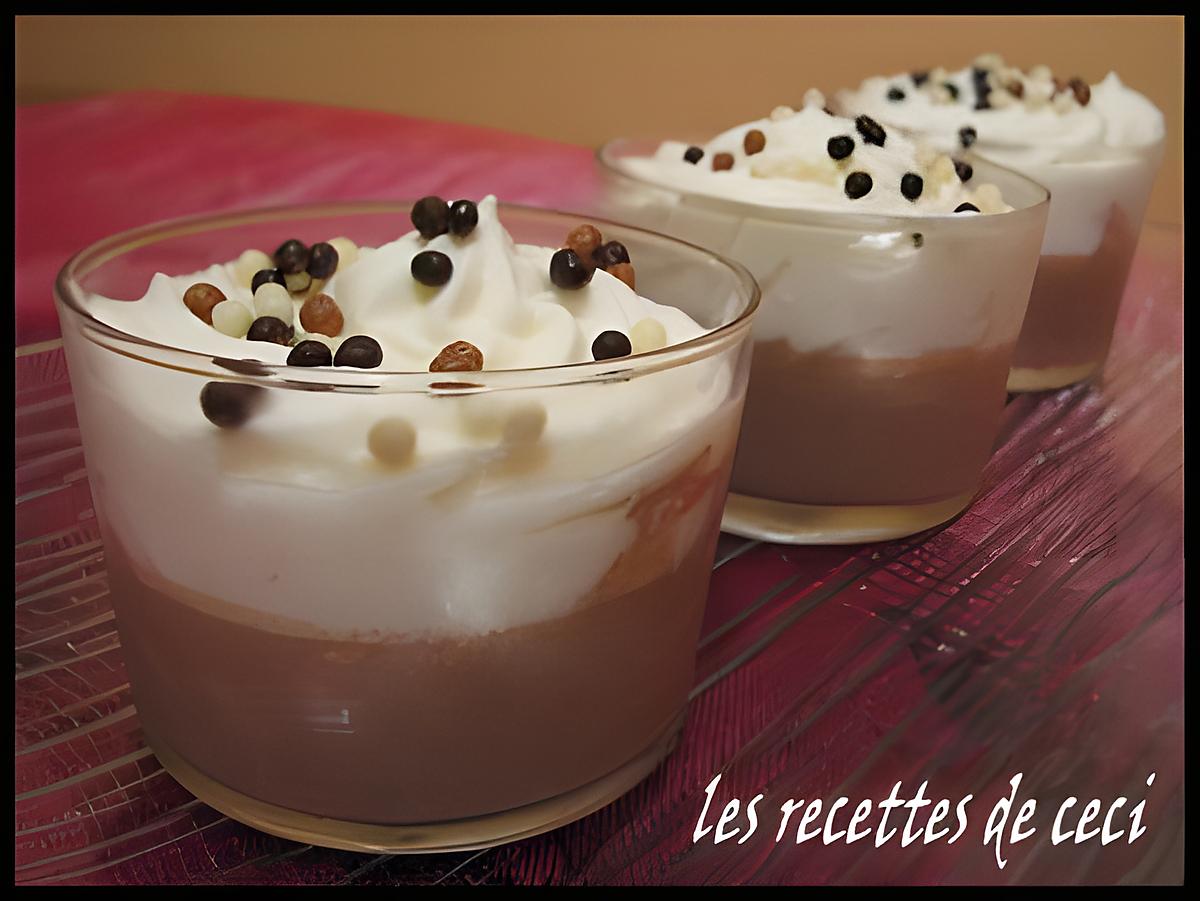 recette Mousse aux poires sur panna cotta chocolatée