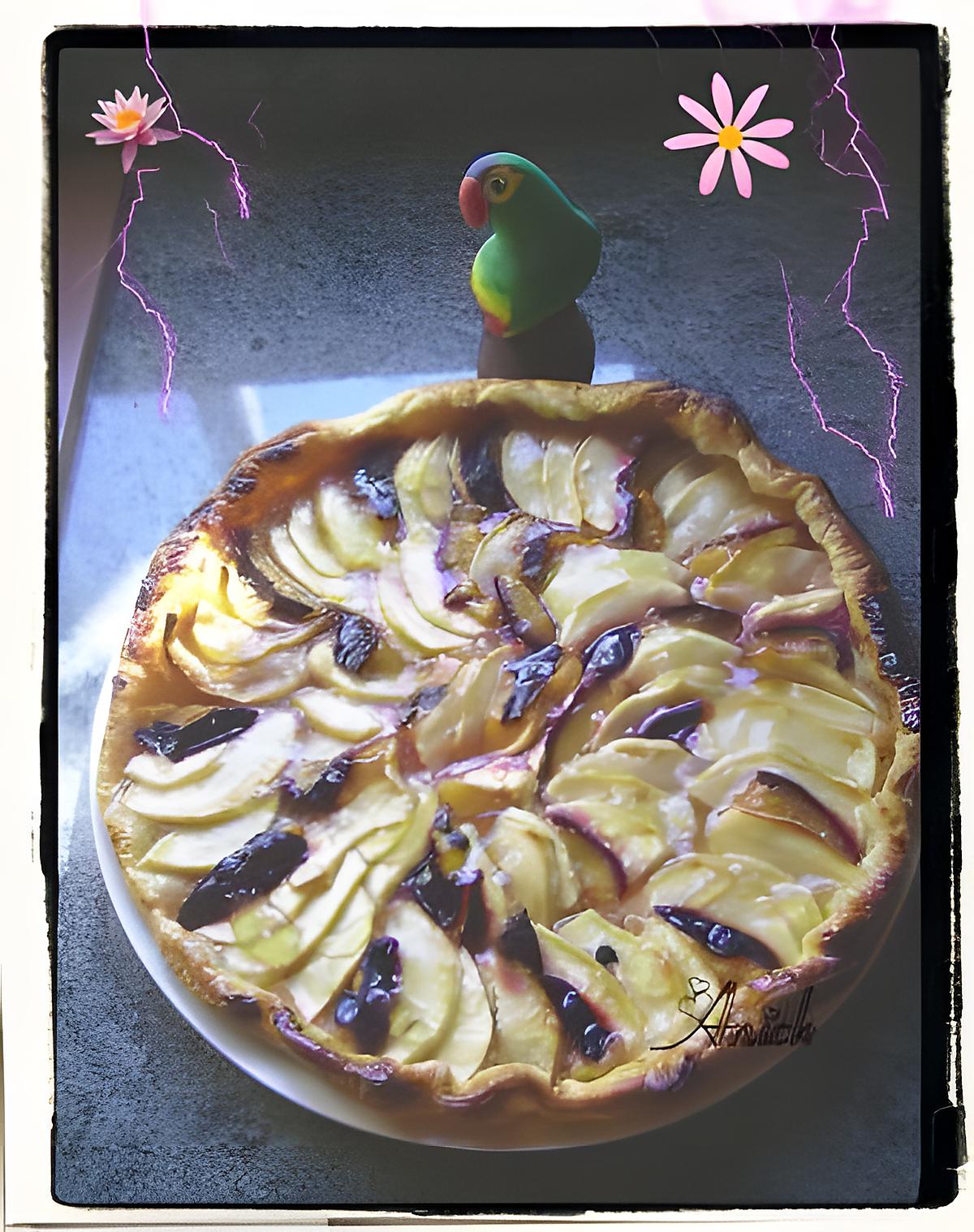 recette tarte aux pommes et quetsches