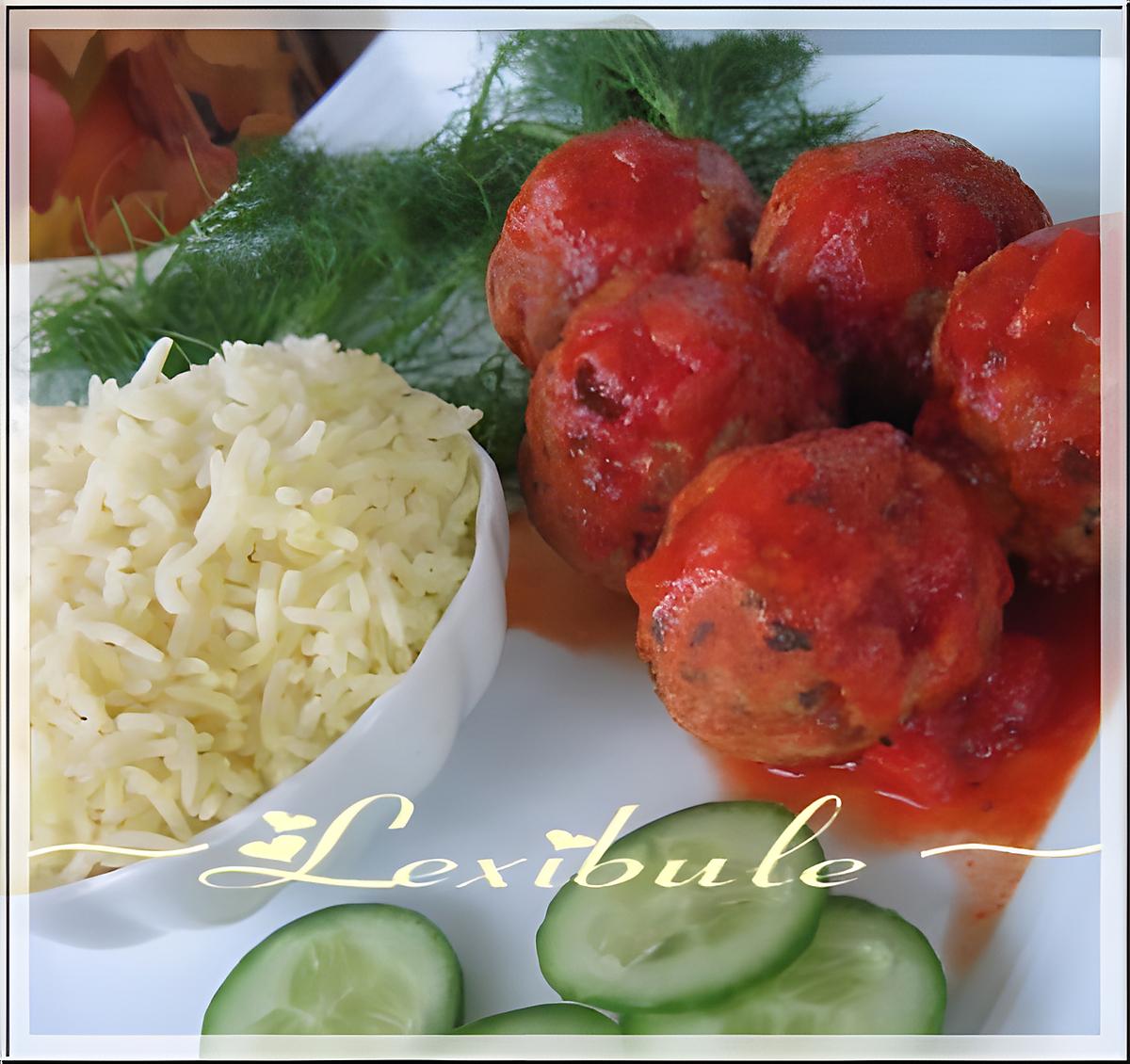 recette Boulettes de dindon à l'espagnole et riz au safran