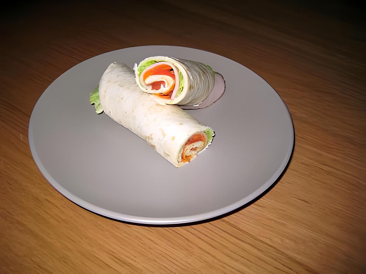 recette Wrap de poulet aux légumes