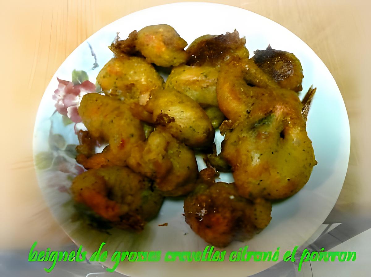 recette beignets de grosses crevettes citroné et poivron