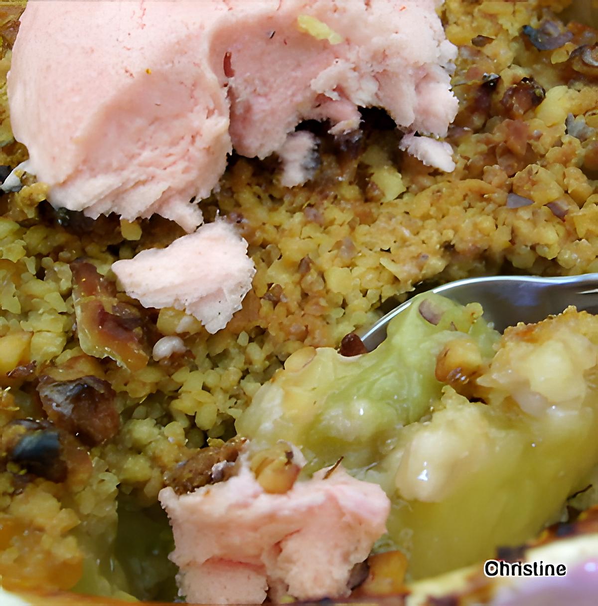 recette Crumble pomme-rhubarbe et noix