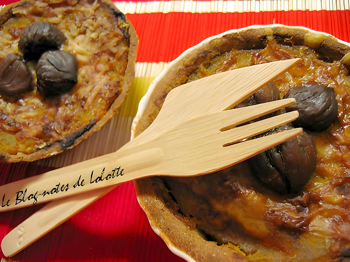 recette Tartelettes butternut, châtaignes, lardons et pointe de cannelle