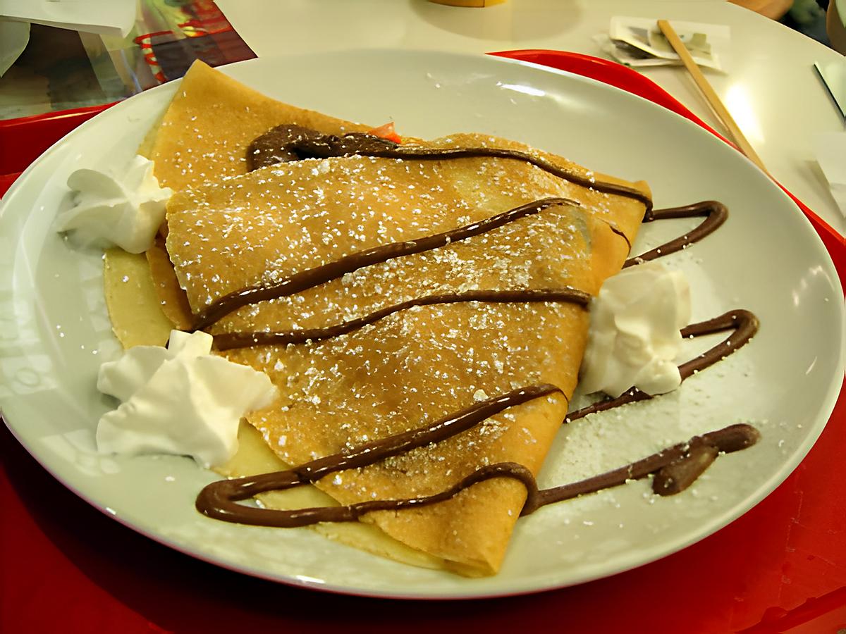 recette crêpe sucrée au chocolat et a la chantilly