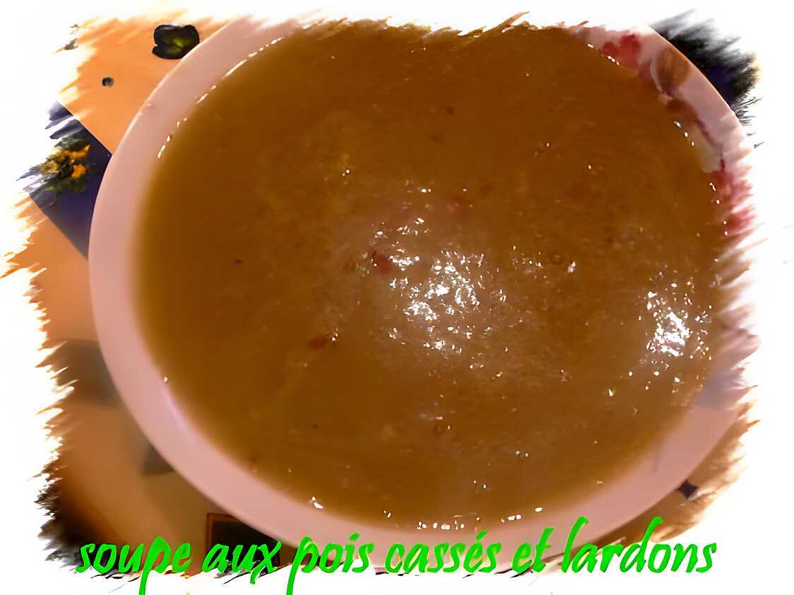 Recette de Soupe aux pois cassés et lardons