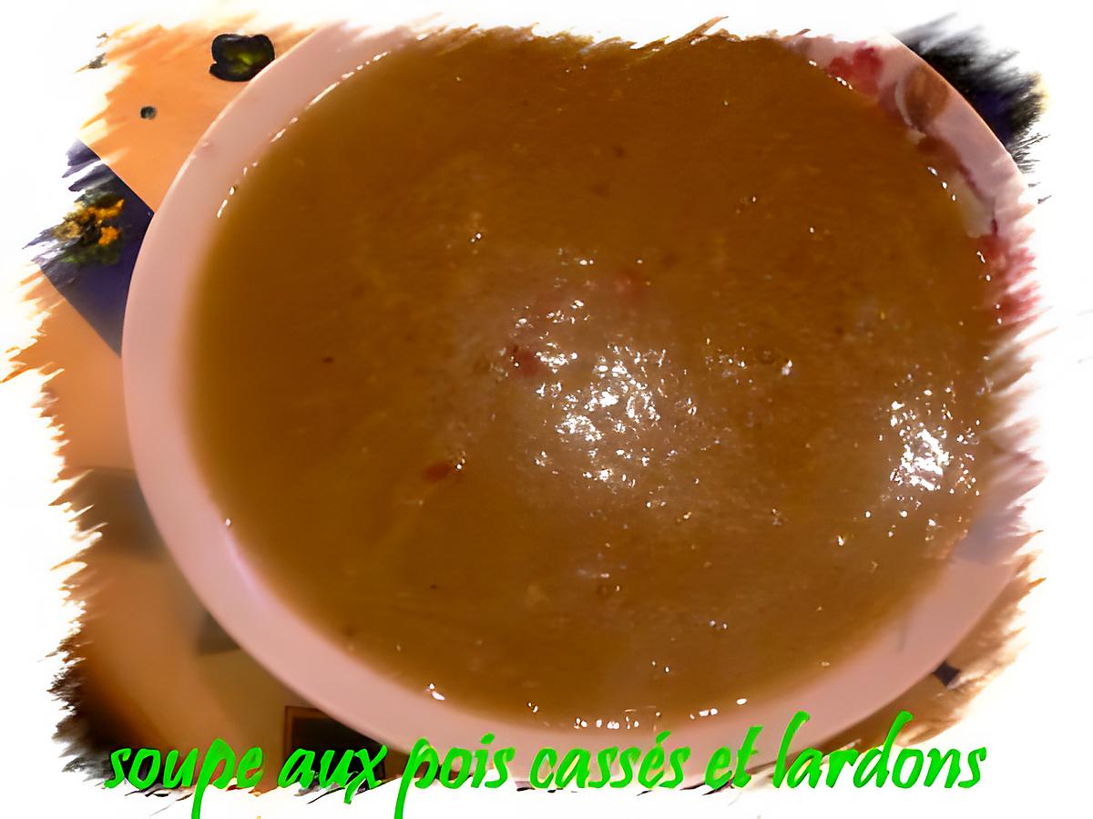 recette soupe aux pois cassé, et lardons