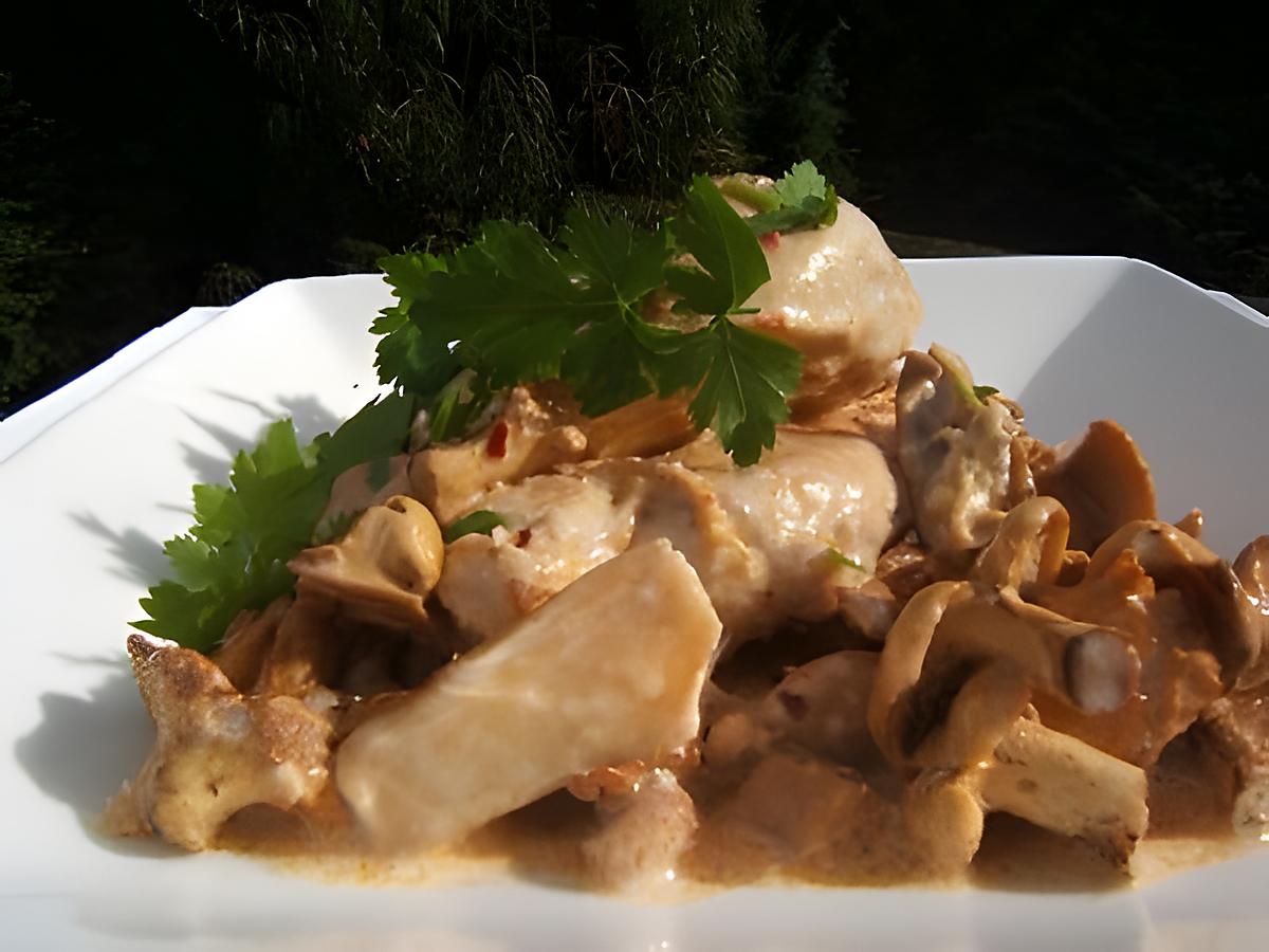 recette Filet de poulet à la crème et aux champignons sylvestre