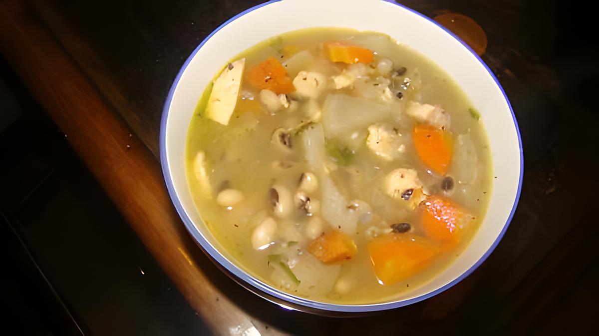 recette Soupe d'automne aux haricots doliques et poulet