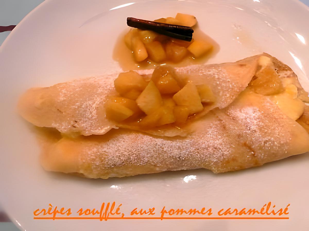 recette crèpes soufflé, aux pommes caramélisé