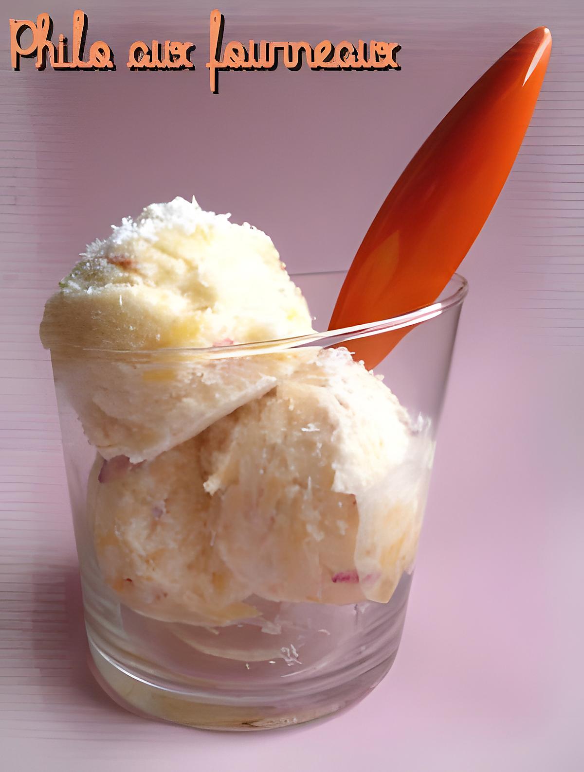 recette Glace ananas & pêche