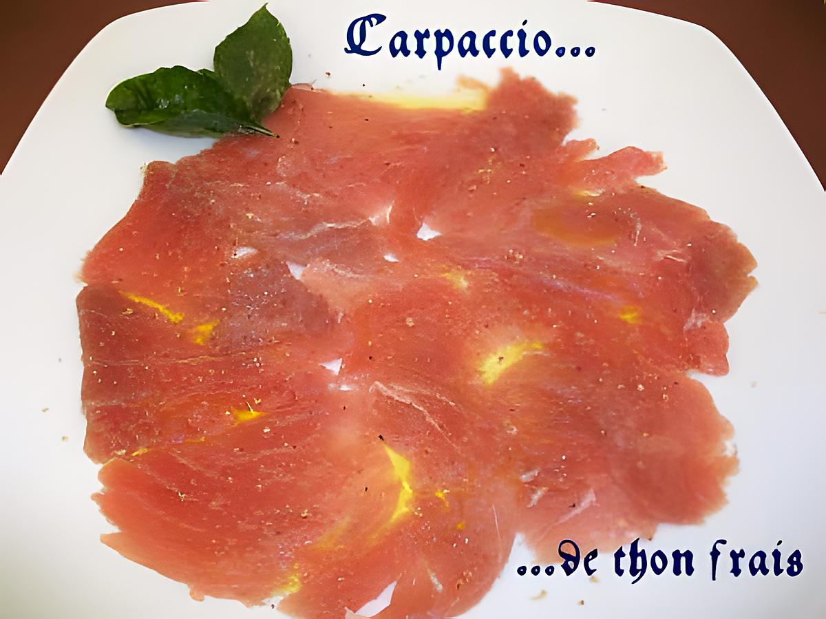 recette Carpaccio de thon frais