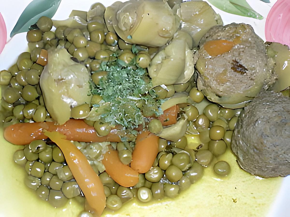 recette TAJINE AUX PETITS POIS