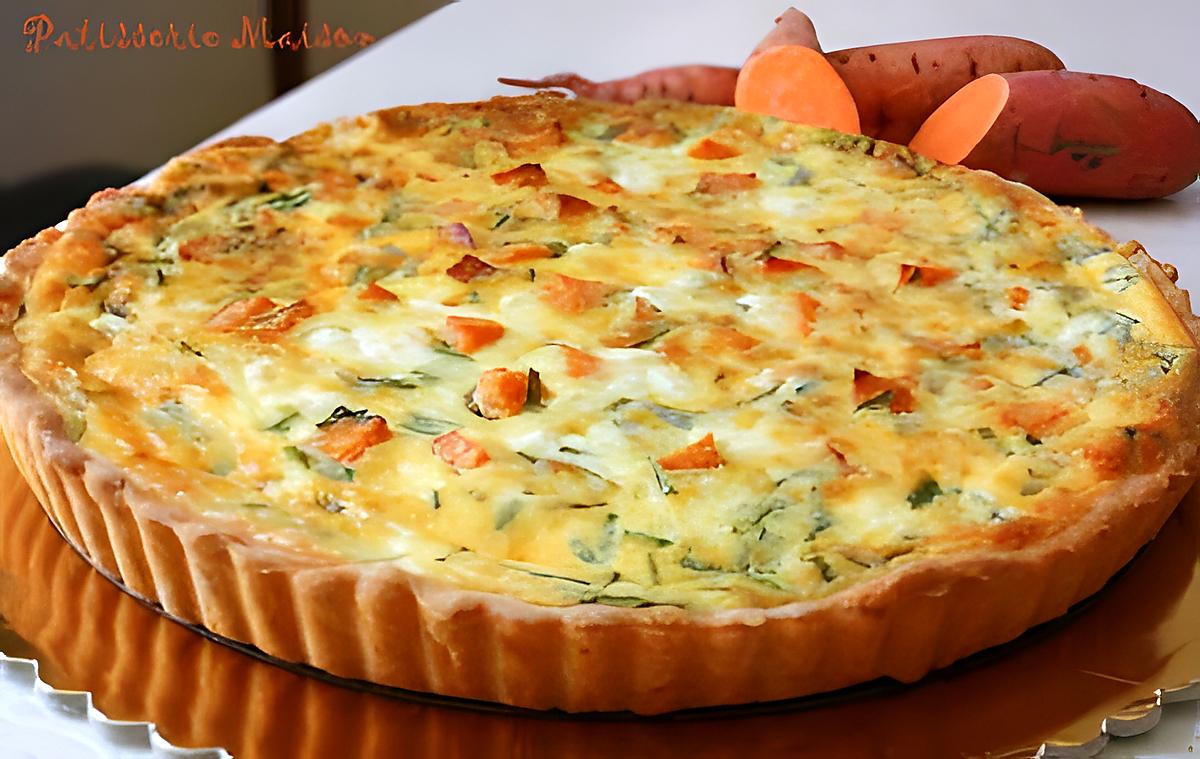 recette Quiche patate douce, feta et pignons croquants