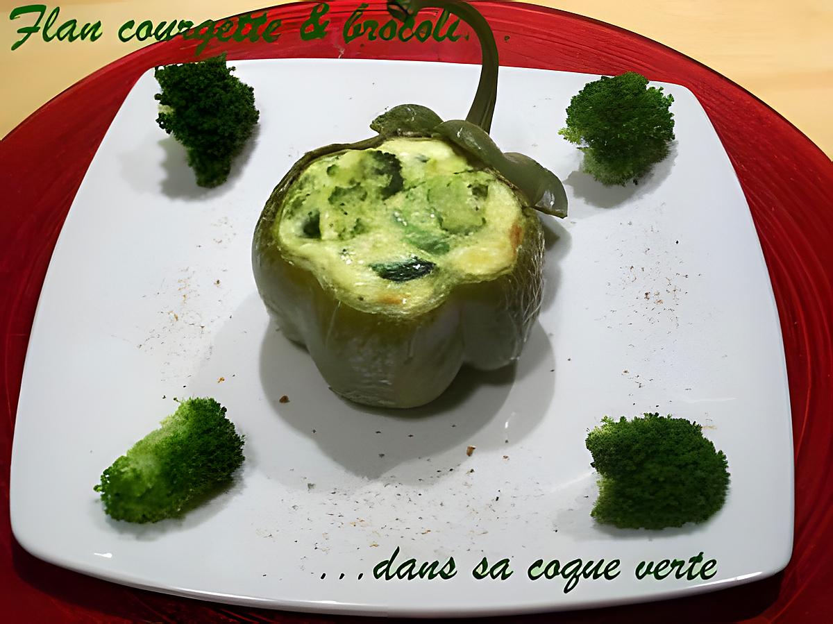 recette Flan courgette & brocoli dans sa coque verte